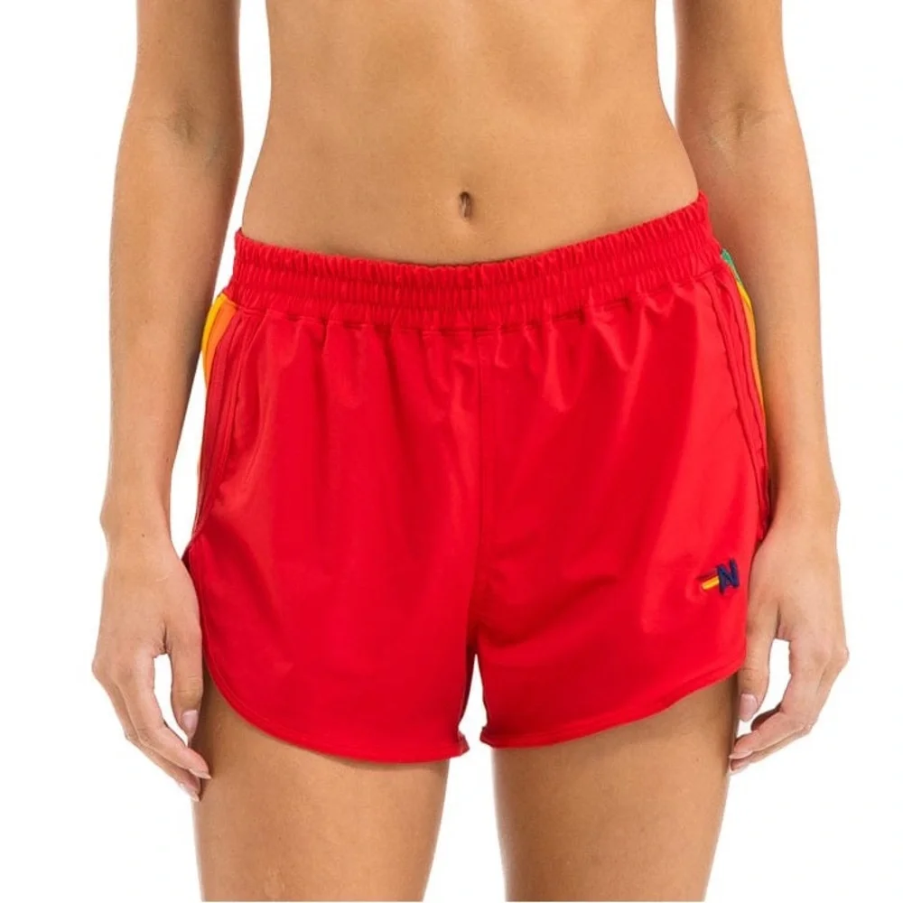 Aviator Nation 5 stripe Red Kids flex shorts